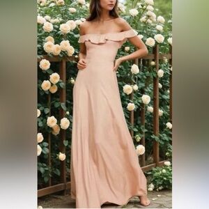 Reformation Verbena Off the Shoulder Floor Length Maxi Dress **needs cleaning**